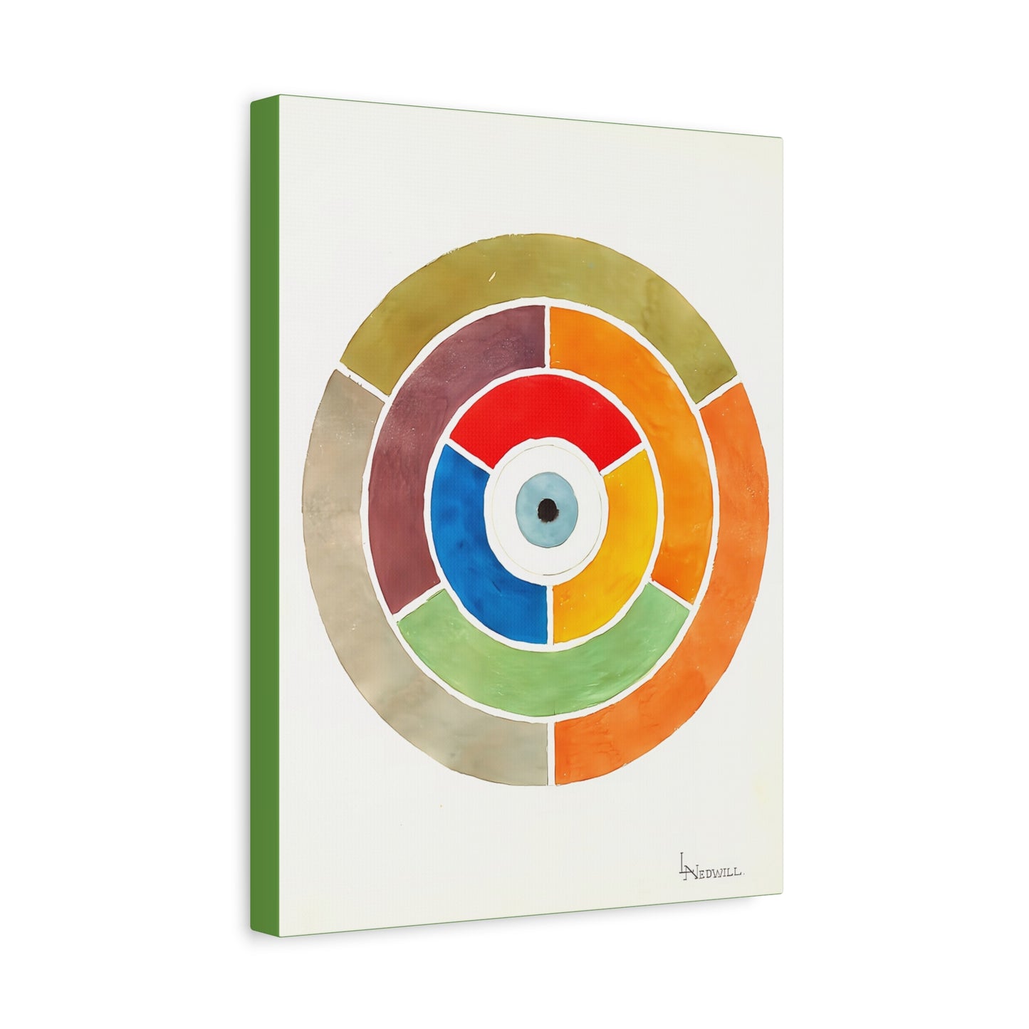 Disc Showing Primary Secondary and Tertiary Colors (ca 1900) by Elizabeth A. Nedwill / Reproduction Fine Art sur Toile /   3.2 cm-1.25 inch