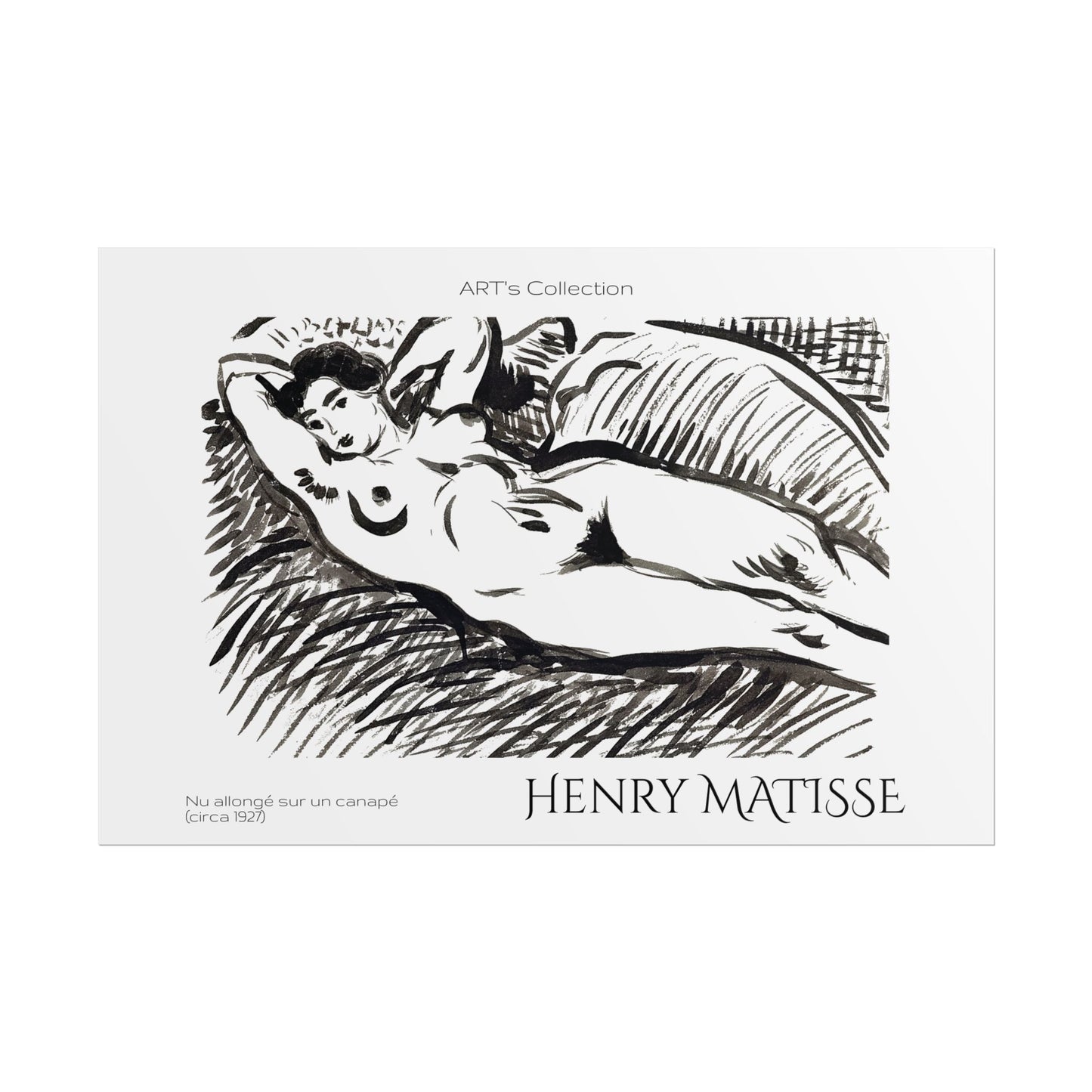 Nu allongé sur un canapé (circa 1927) by Henry Matisse / Affiche imprimée - Série ART's Collection