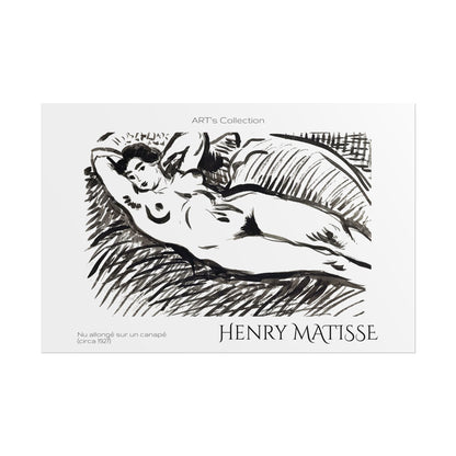 Nu allongé sur un canapé (circa 1927) by Henry Matisse / Affiche imprimée - Série ART's Collection