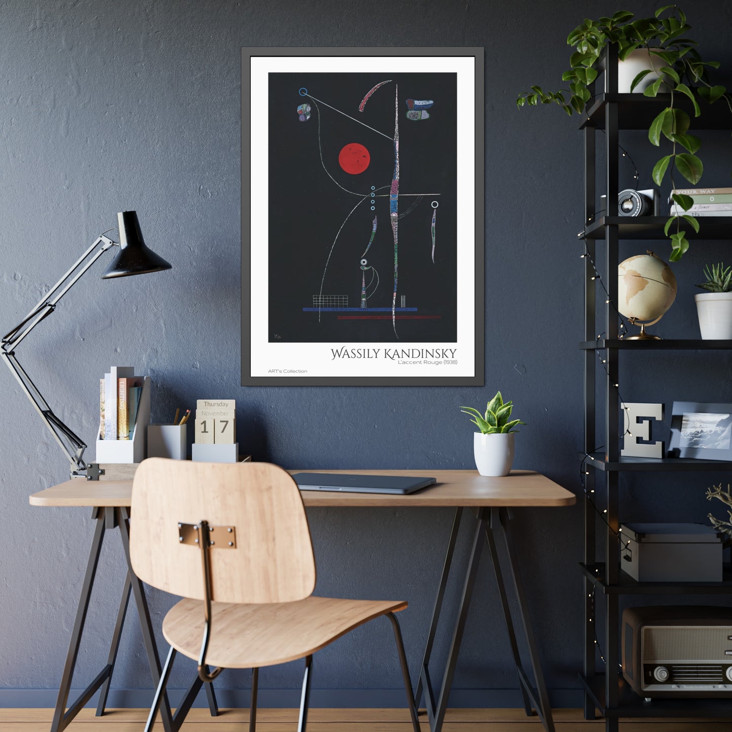 L' accent Rouge (1938) by Wassily Kandinsky / Affiche Encadrée série ART's Collection