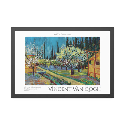Orchard Bordered by Cypresses (1888) by Vincent Van Gogh / Affiche Encadrée série ART's Collection