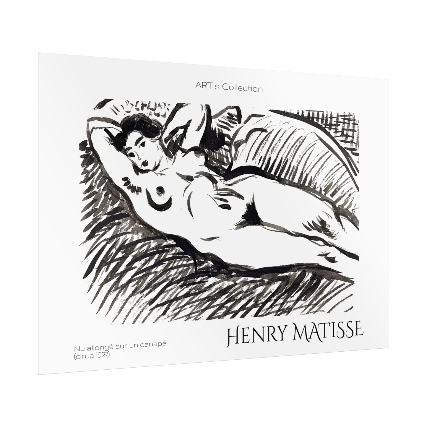 Nu allongé sur un canapé (circa 1927) by Henry Matisse / Affiche imprimée - Série ART's Collection