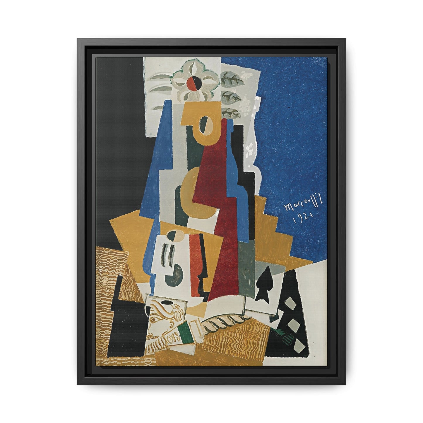 Nature Morte à L'as De Pique by Louis Marcoussis / Toile encadrée sur caisse américaine