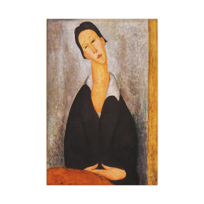 Portrait Of A Polish Woman  by Amedeo Modigliani / Reproduction Fine Art sur Toile / Flanc Large Epaisseur 3.2 cm - 1.25 inch