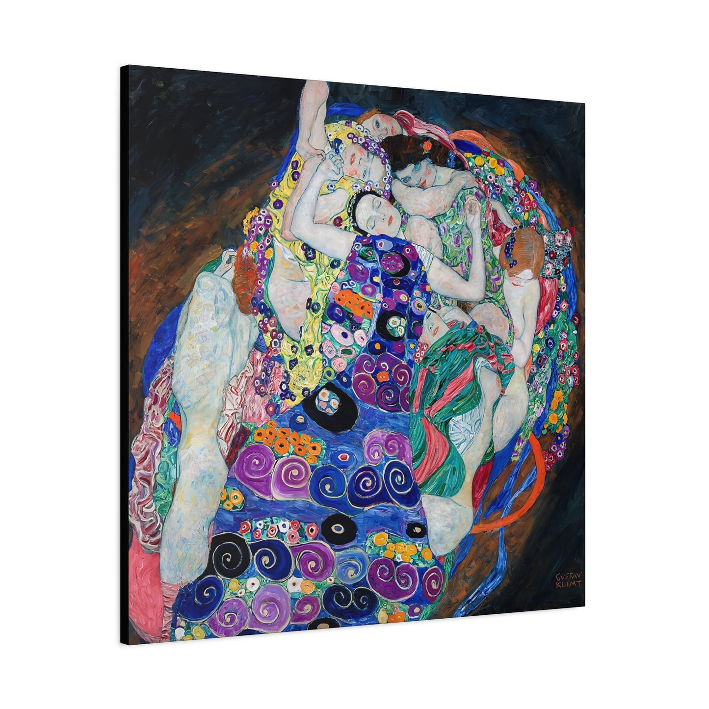 The Maiden (1913) by Gustav Klimt / Reproduction Fine Art sur Toile / Flanc Large Epaisseur 3.2 cm - 1.25 inch