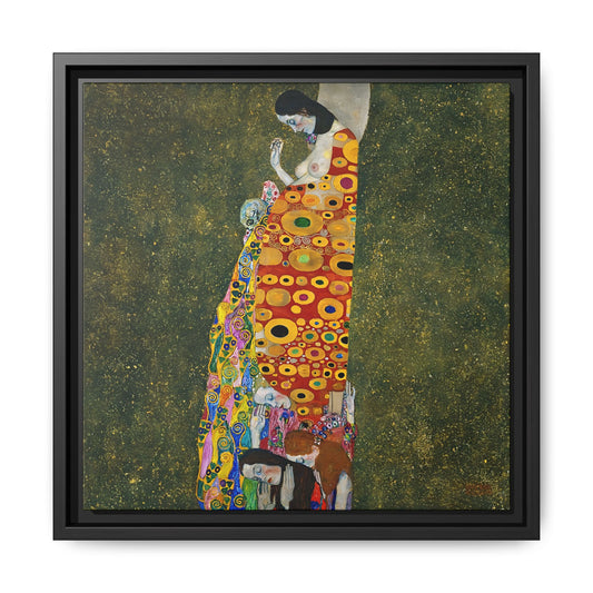 Hope, II (1907 - 1908) by Gustav Klimt / Toile encadrée sur caisse américaine