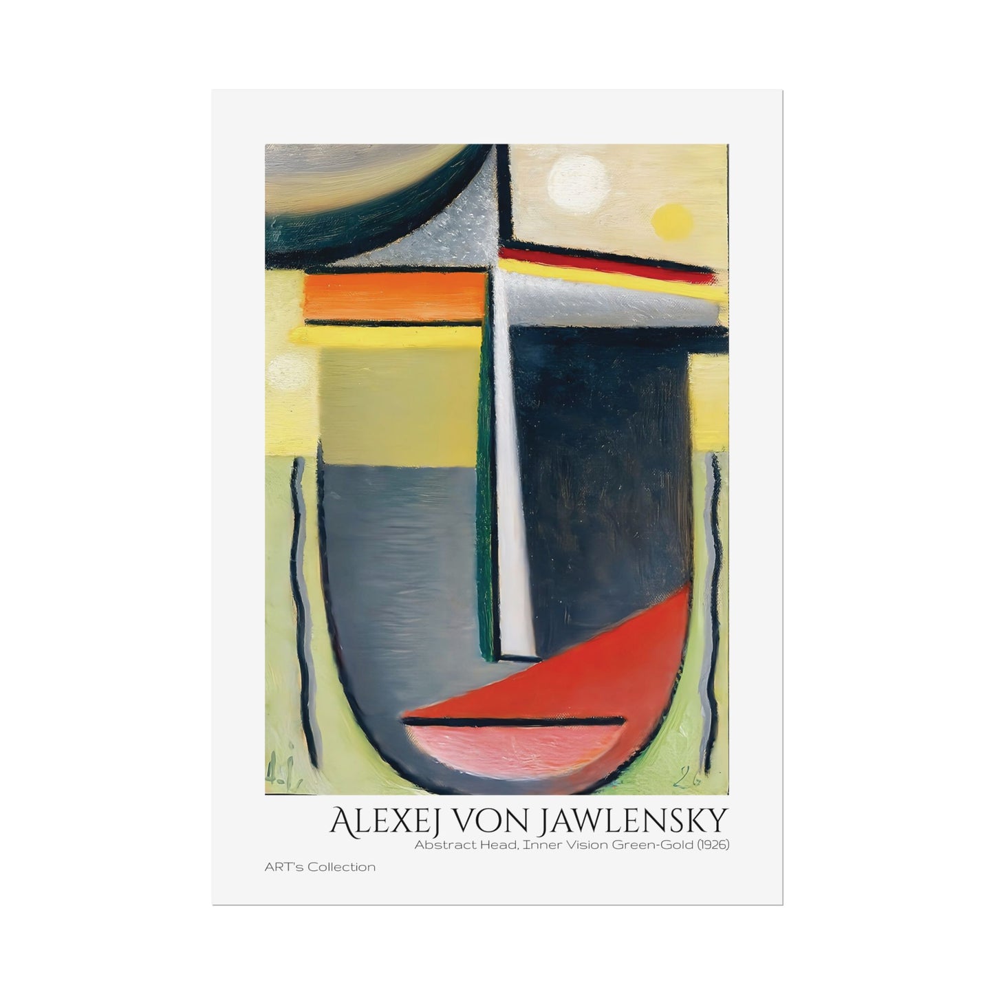 Abstract Head, Inner Vision Green-Gold (1926) by Alexej von Jawlensky  / Affiche imprimée - Série ART's Collection