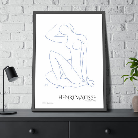 Nu assis (1952) by Henri Matisse version bleue / Affiche Encadrée série ART's Collection