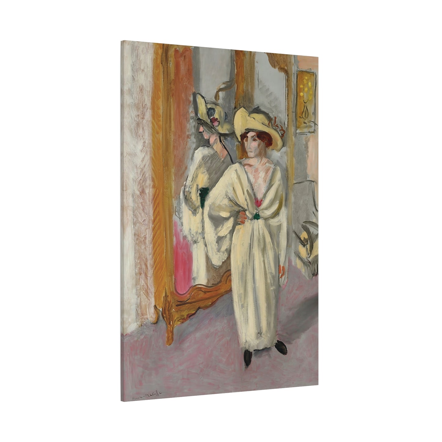 Femme en blanc debout devant une glace (1918-1919) by Henri Matisse / Reproduction Fine Art sur Toile /  Epaisseur 3.2 cm - 1.25 inch