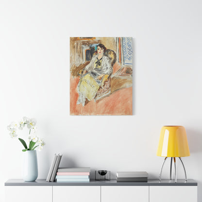 Jeune fille assise, robe jaune (1921-1922) by Henri Matisse / Reproduction Fine Art sur Toile /  Epaisseur 3.2 cm - 1.25 inch
