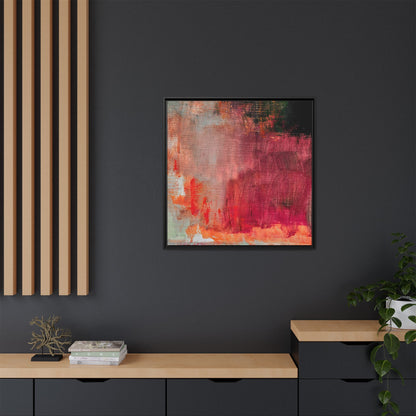 Tableau Contemporain Rubis "Série Sign Collections" / Toile encadrée sur caisse américaine