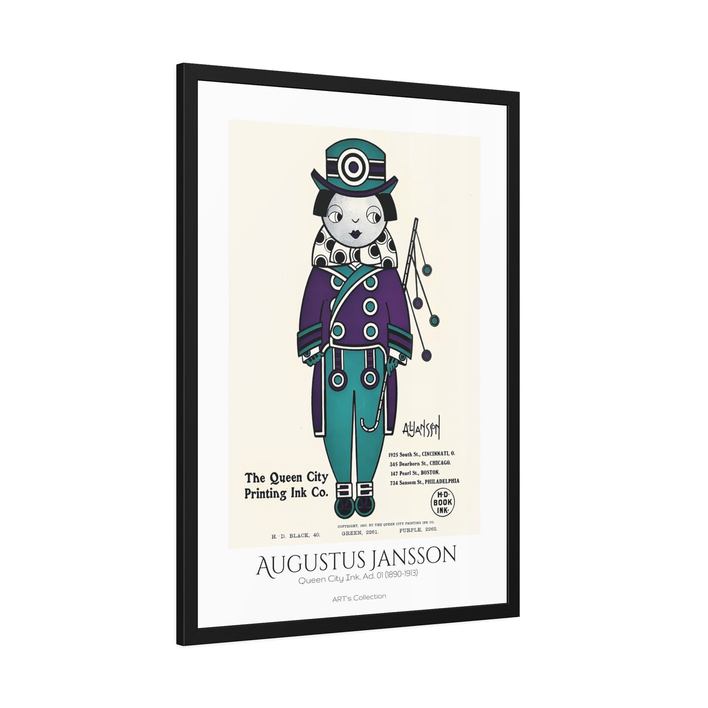 Queen City Ink, Ad. 01 (1890-1913) by Augustus Jansson  / Affiche Encadrée série ART's Collection