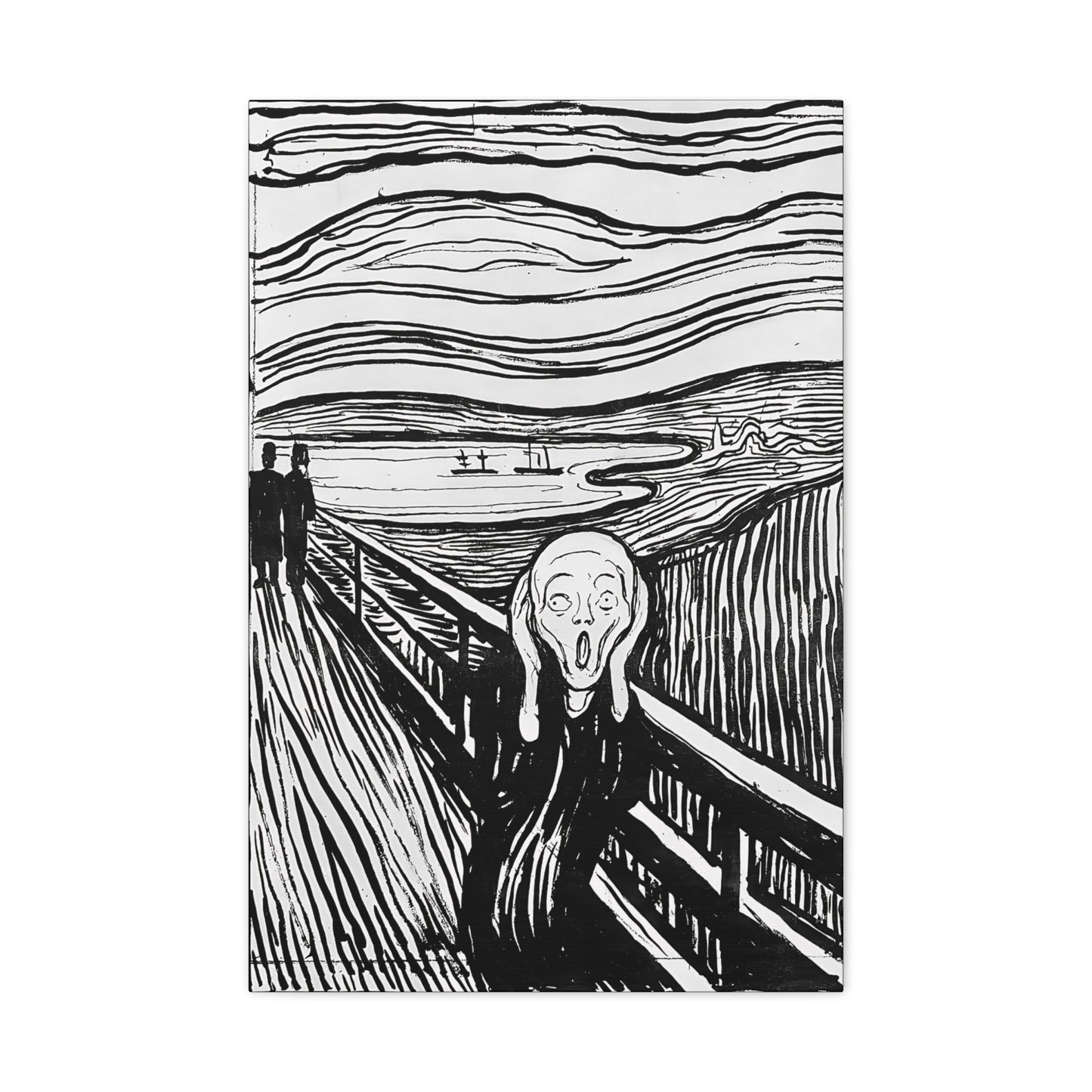 The Scream (1895) by Edvard Munch / Reproduction Fine Art sur Toile / Epaisseur 3,2cm - 1'25 po
