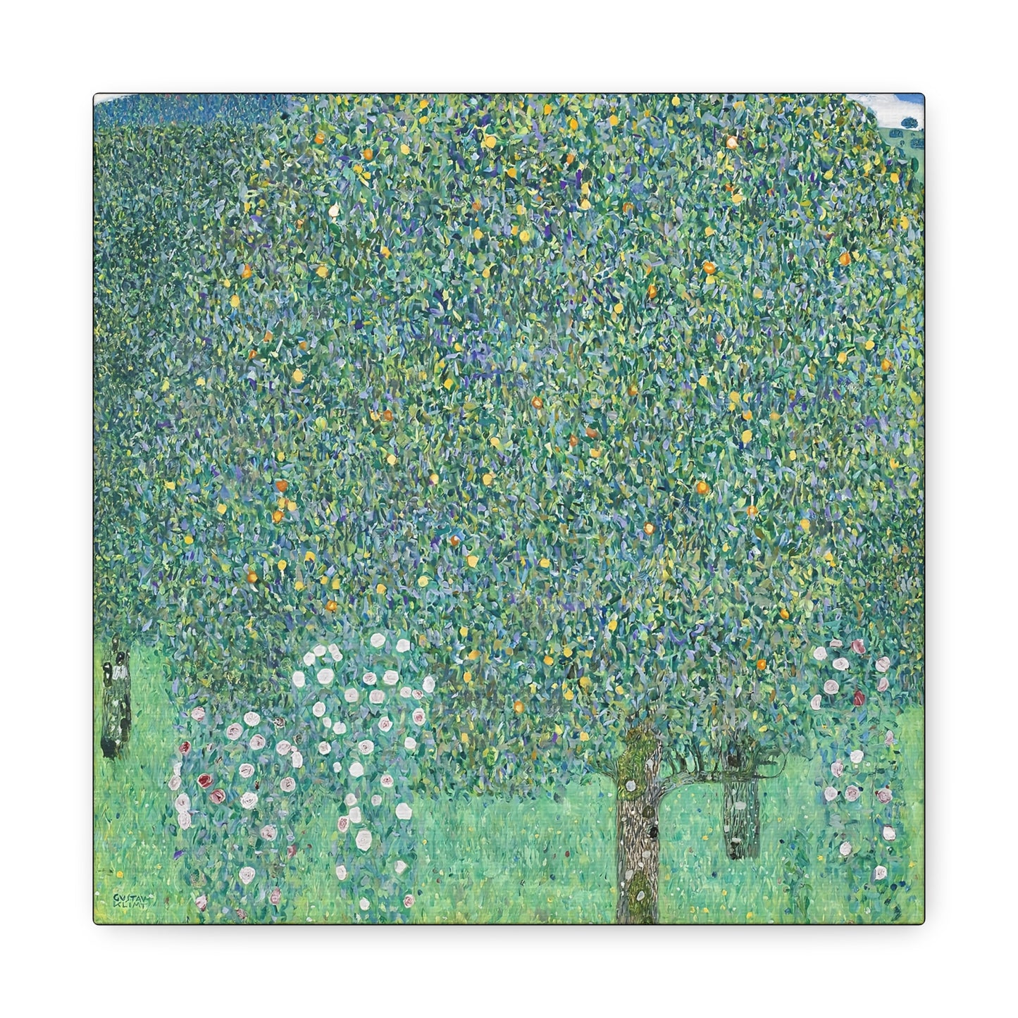 Rosebushes under the Trees (circa 1905) by Gustav Klimt / Reproduction Fine Art sur Toile / Flanc Large Epaisseur 3.2 cm - 1.25 inch