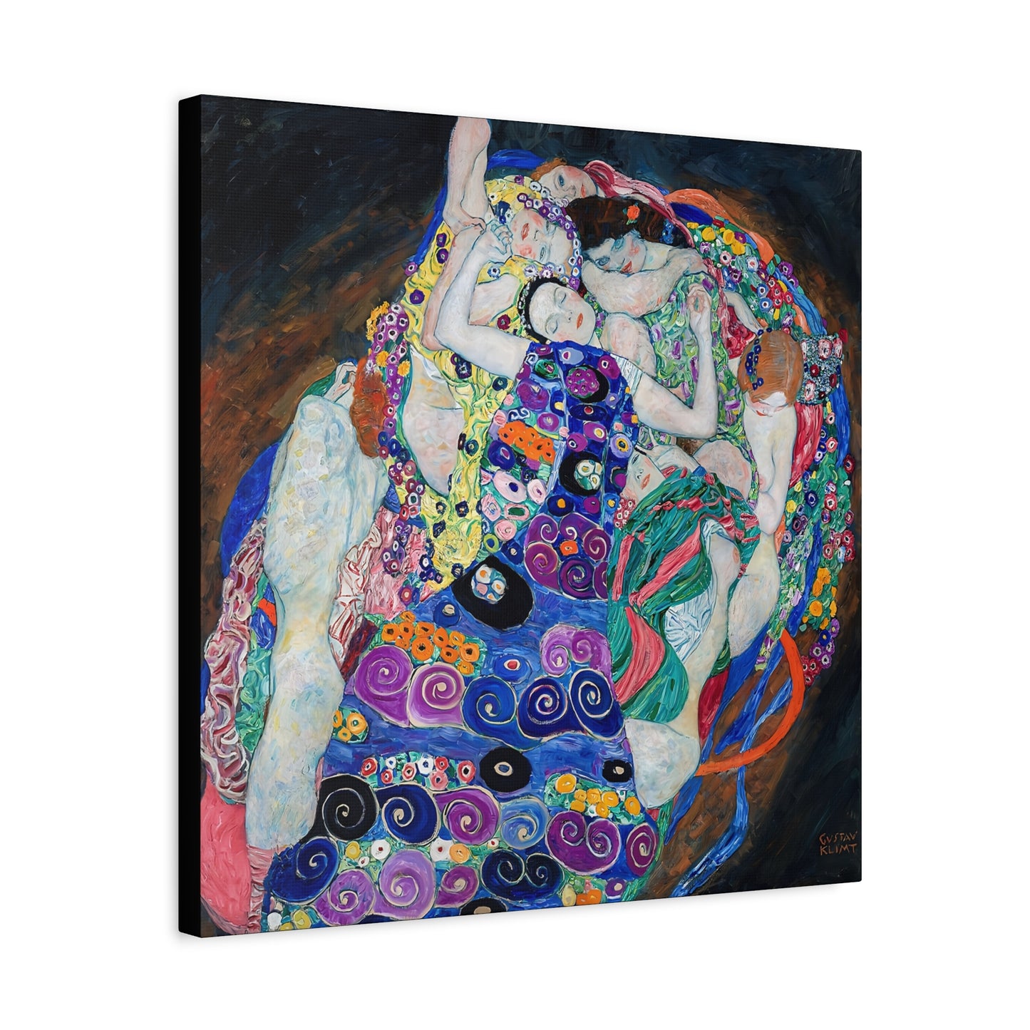 The Maiden (1913) by Gustav Klimt / Reproduction Fine Art sur Toile / Flanc Large Epaisseur 3.2 cm - 1.25 inch