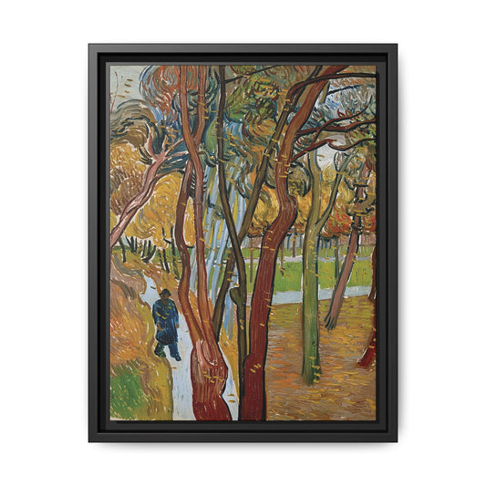 The garden of Saint Paul's Hospital (The fall of the leaves) by Vincent van Gogh / Toile encadrée sur caisse américaine