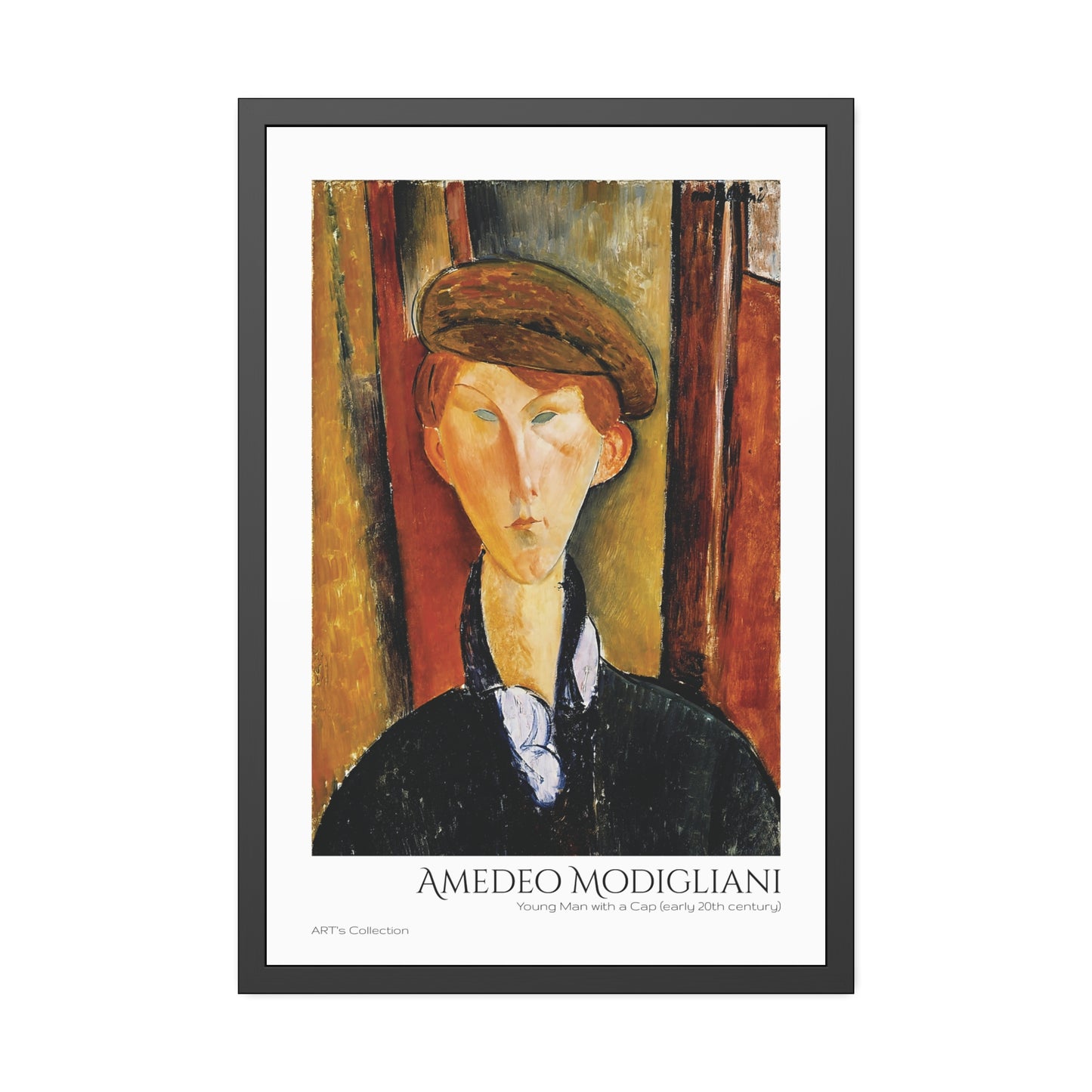 Young Man with a Cap (early 20th century) by Amedeo Modigliani  / Affiche Encadrée série ART's Collection