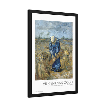 Peasant Woman Binding Sheaves (After Millet) by Vincent Van Gogh / Affiche Encadrée série ART's Collection
