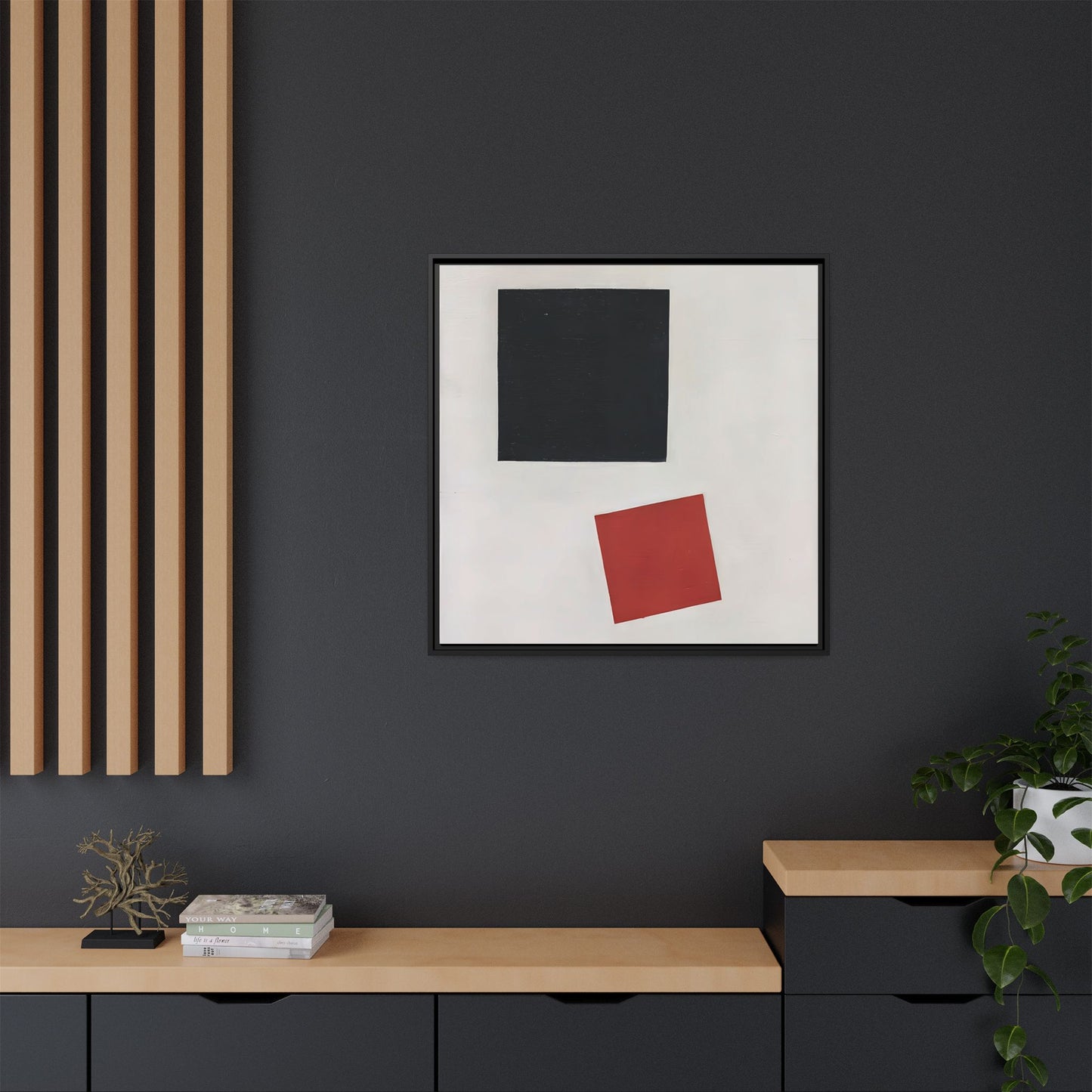 Black Square and Red Square (1915) by Kazimir Malevich  / Toile encadrée sur caisse américaine