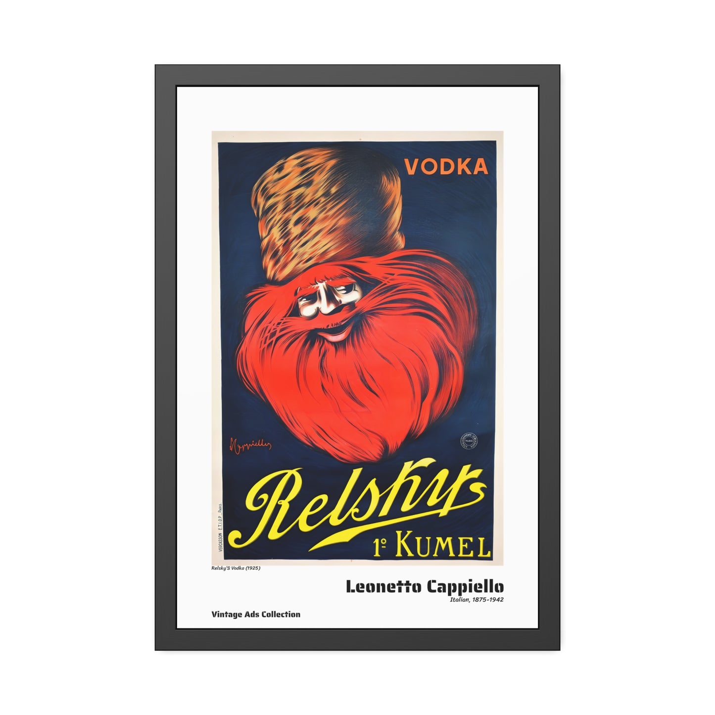 Relsky'S Vodka (1925) by Leonetto Cappiello / Affiche Encadrée Série Vintage Ads Collection