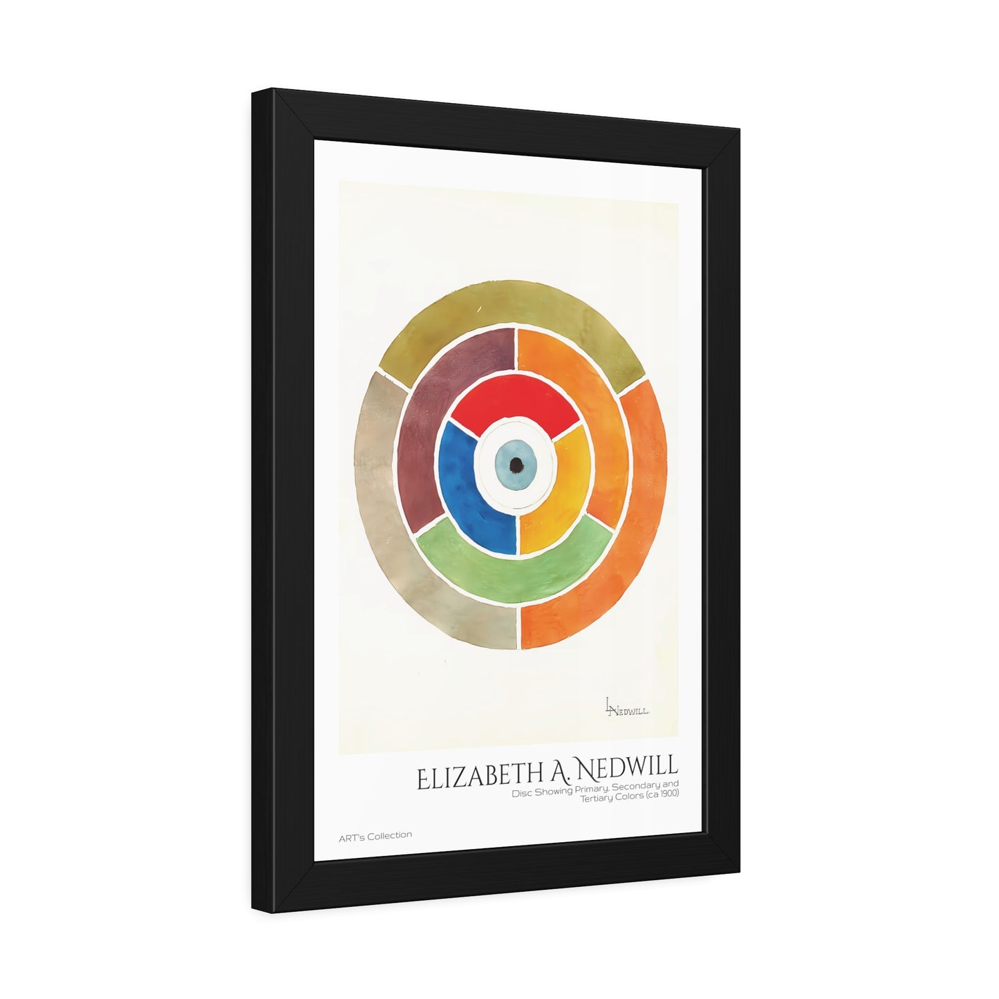 Disc Showing Primary, Secondary and Tertiary Colors (ca 1900) by Elizabeth A. Nedwill / Affiche Encadrée série ART's Collection