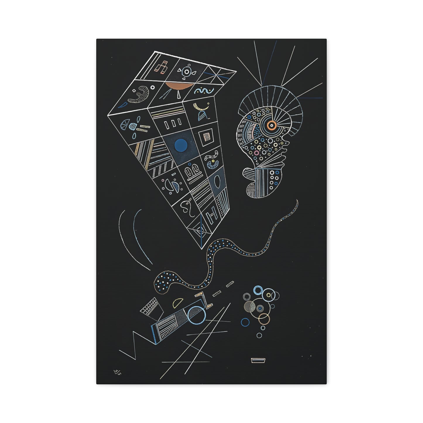 Ohne titel (1941) by Wassily Kandinsky / Reproduction Fine Art sur Toile / Epaisseur 3.2 cm - 1.25 inch