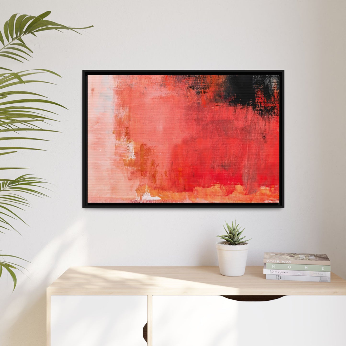 Tableau Contemporain Ecarlate "Série Sign Collections" / Toile encadrée sur caisse américaine