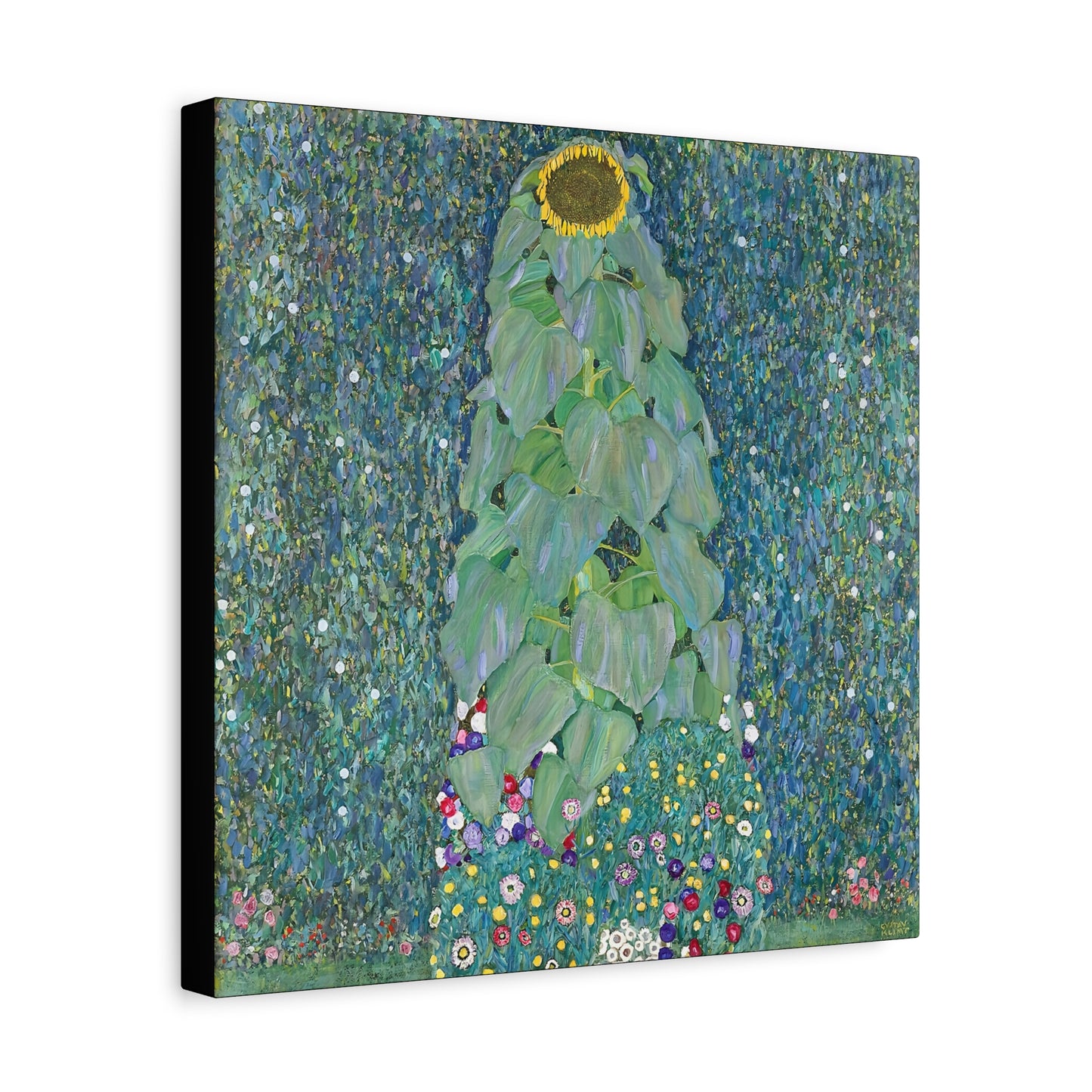 Sunflowers (1883) by Gustav Klimt / Reproduction Fine Art sur Toile / Flanc Large Epaisseur 3.2 cm - 1.25 inch