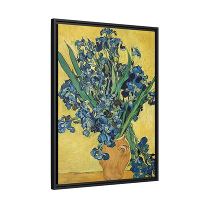 Irises (1890) by Vincent van Gogh / Toile encadrée sur caisse américaine