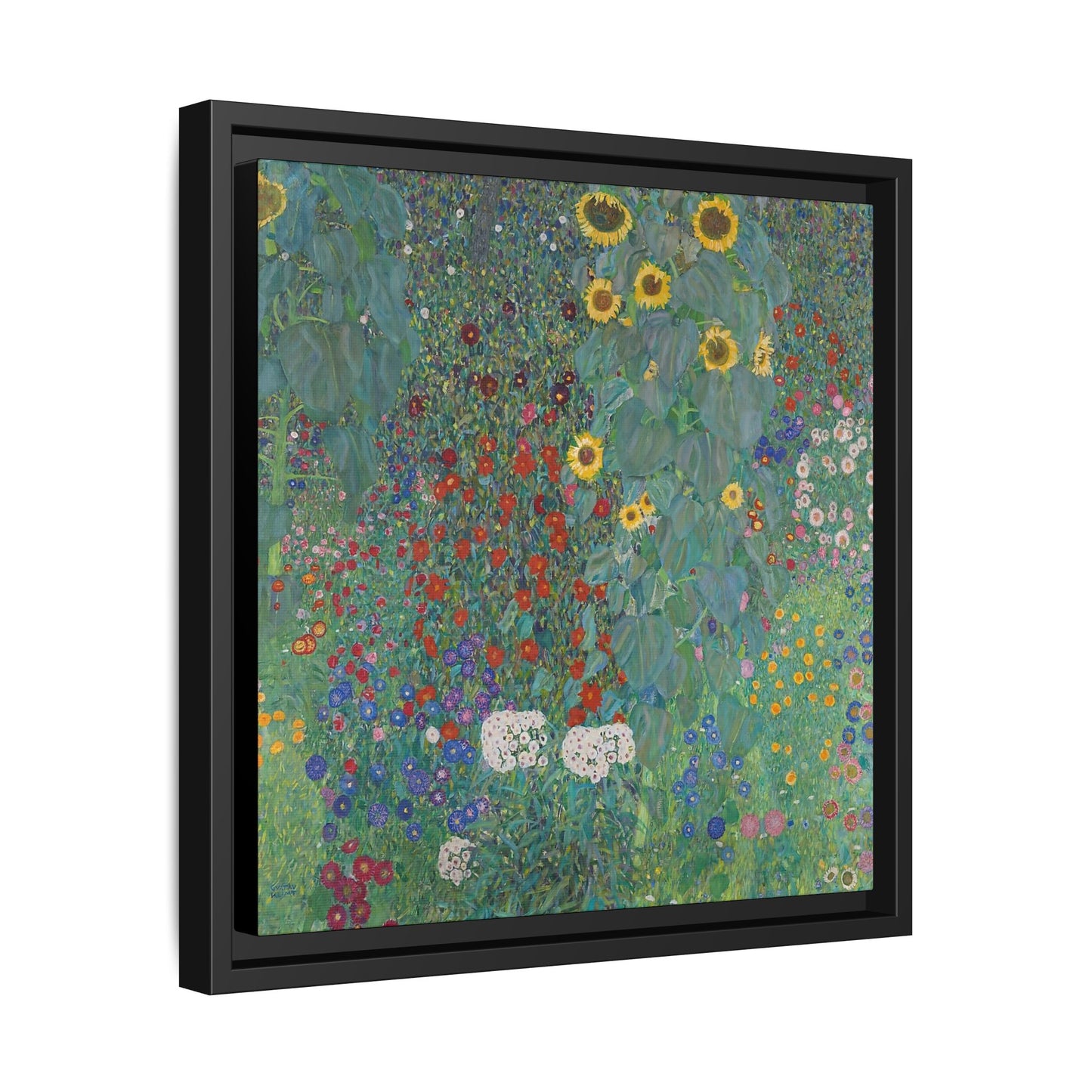 Cottage garden with sunflowers (1907) by Gustav Klimt / Toile encadrée sur caisse américaine