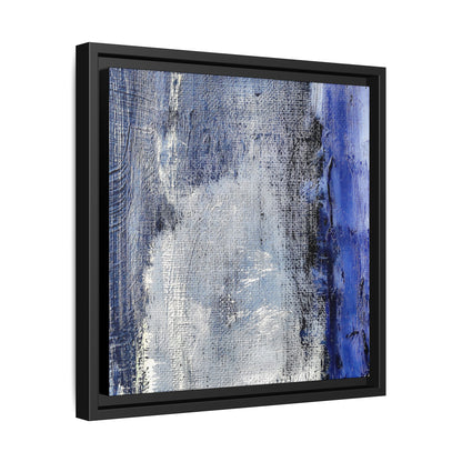 Tableau Beaux Arts Anthracite & Bleu Contrasté "Série Sign Collections" / Toile encadrée sur caisse américaine