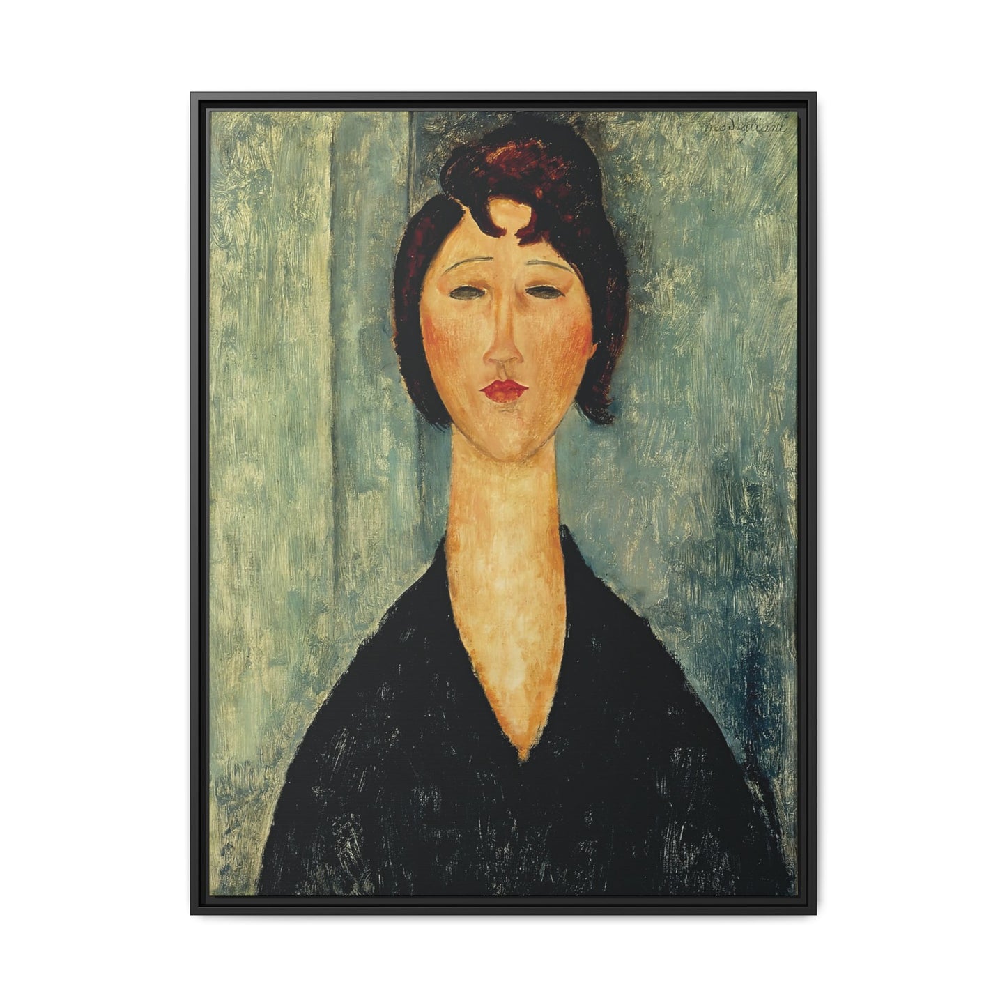 Portrait of a Young Woman (1918)  by Amedeo Modigliani / Toile encadrée sur caisse américaine