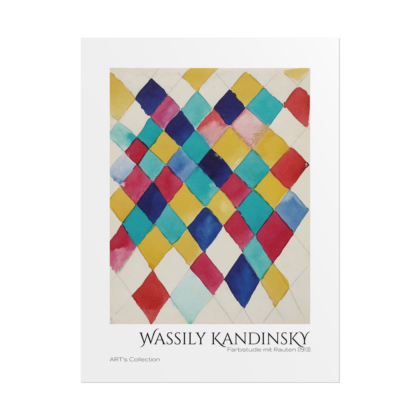 Farbstudie mit Rauten (1913) by Wassily Kandinsky / Affiche imprimée - Série ART's Collection