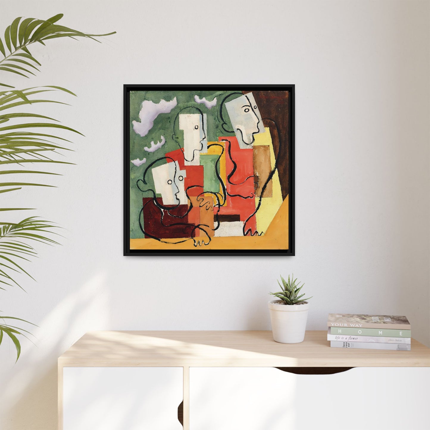 Trois personnages (1928) by Louis Marcoussis / Toile encadrée sur caisse américaine