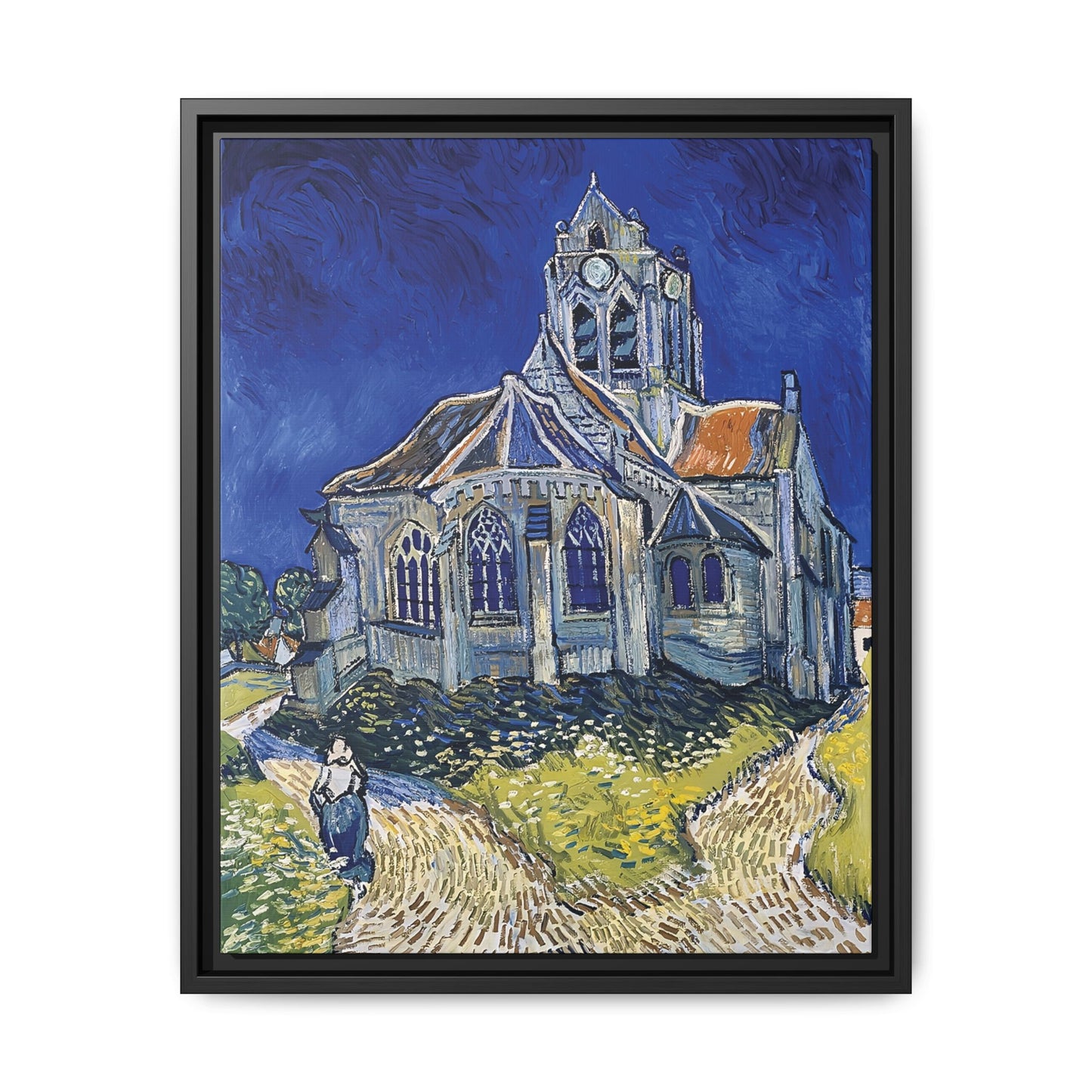 The Church in Auvers-sur-Oise, View from the Chevet (1890) by Vincent van Gogh / Toile encadrée sur caisse américaine