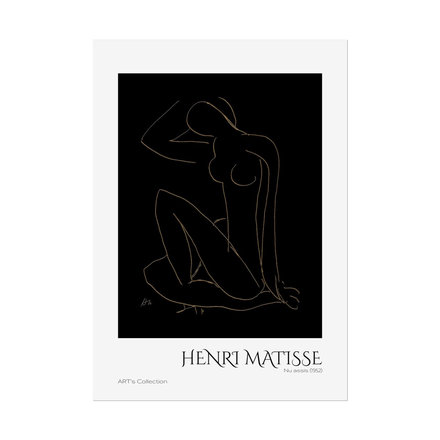 Nu assis (1952) version imposition by Henri Matisse / Affiche imprimée - Série ART's Collection