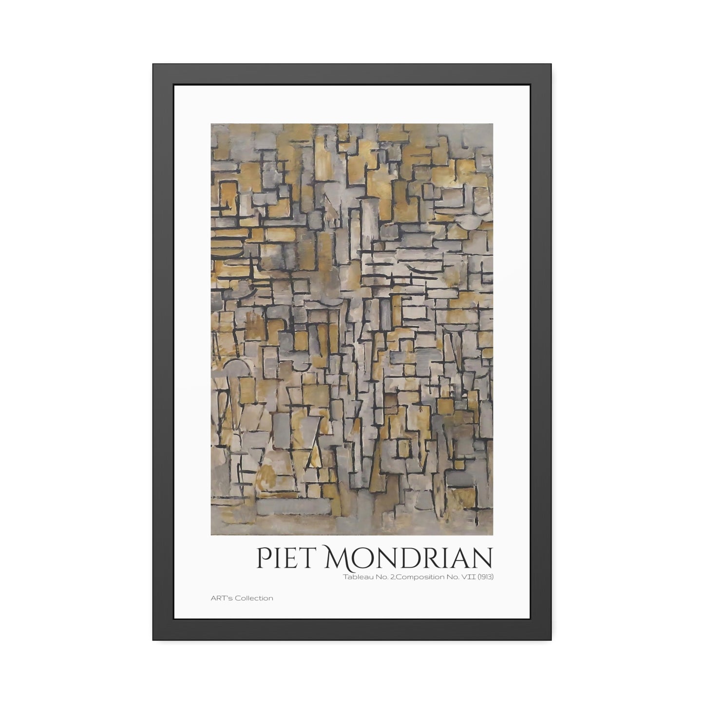 Tableau No. 2,Composition No. VII (1913) by Piet Mondrian / Affiche Encadrée série ART's Collection