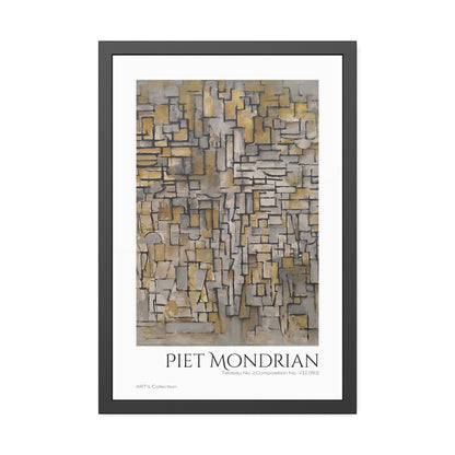 Tableau No. 2,Composition No. VII (1913) by Piet Mondrian / Affiche Encadrée série ART's Collection