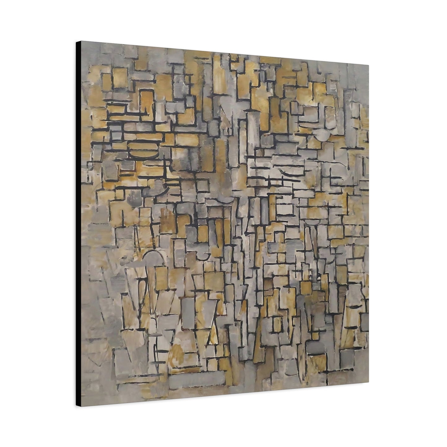 Tableau No. 2,Composition No. VII (1913) by Piet Mondrian / Reproduction Fine Art sur Toile / Large Epaisseur 3.2 cm - 1.25 inch