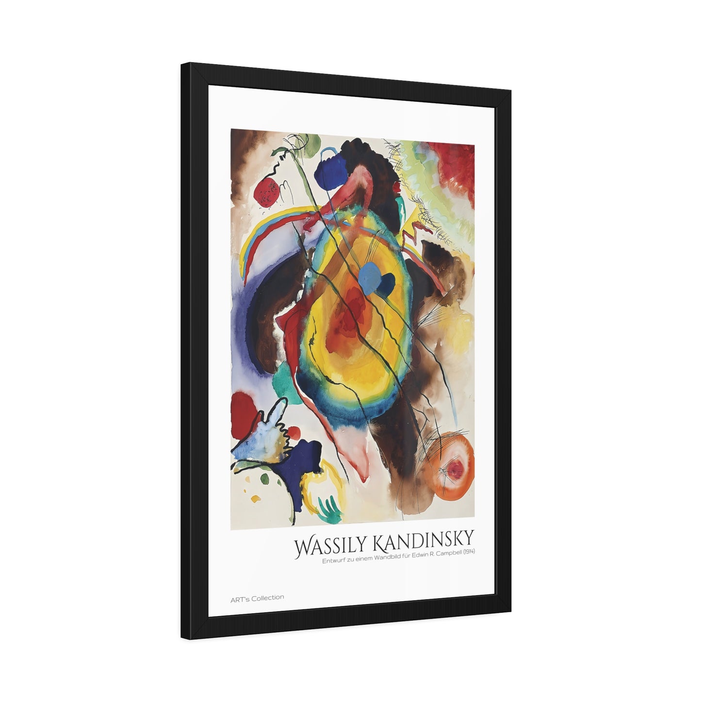 Entwurf zu einem Wandbild für Edwin R. Campbell (1914) by Wassily Kandinsky / Affiche Encadrée série ART's Collection