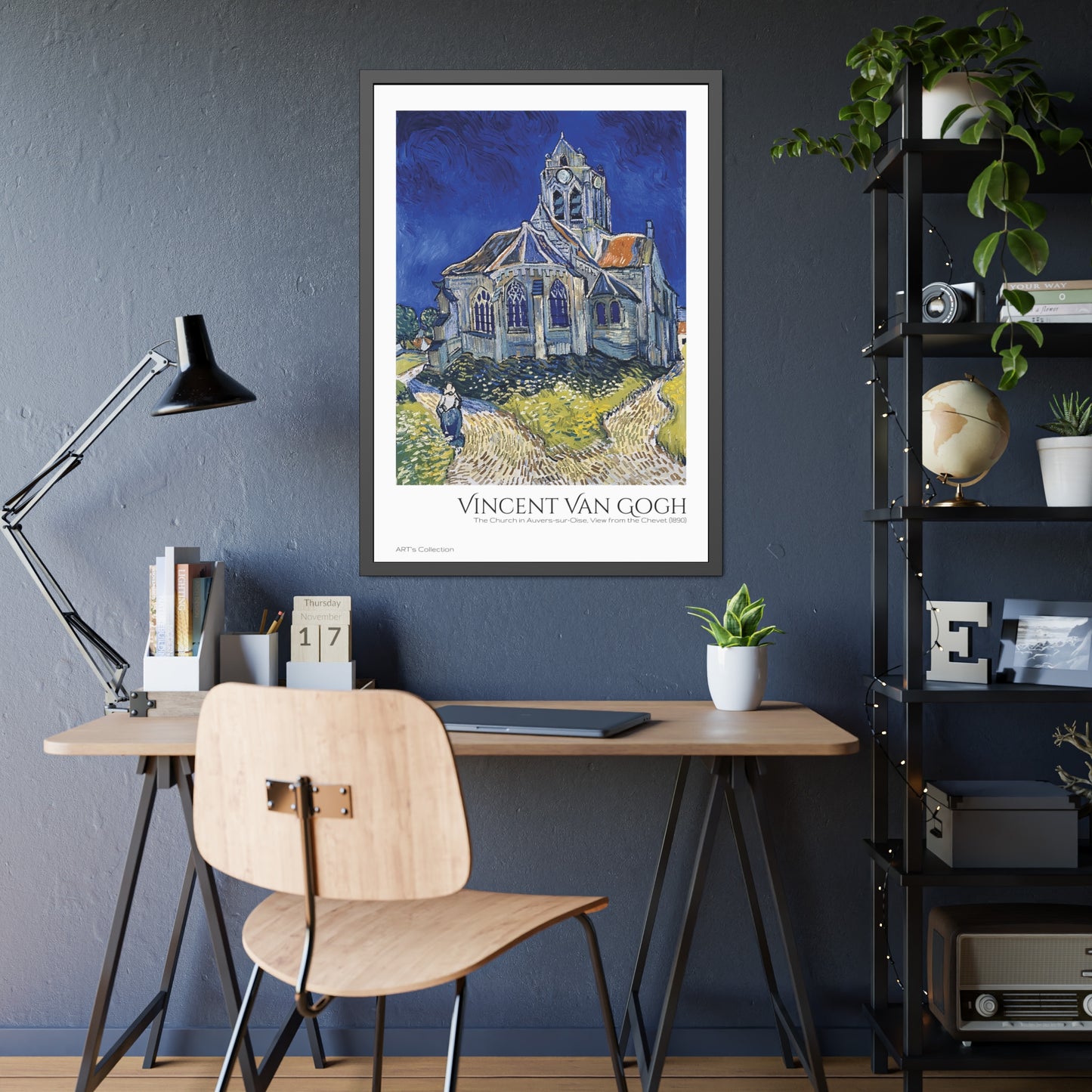 The Church in Auvers-sur-Oise, View from the Chevet (1890)  by Vincent Van Gogh / Affiche Encadrée série ART's Collection