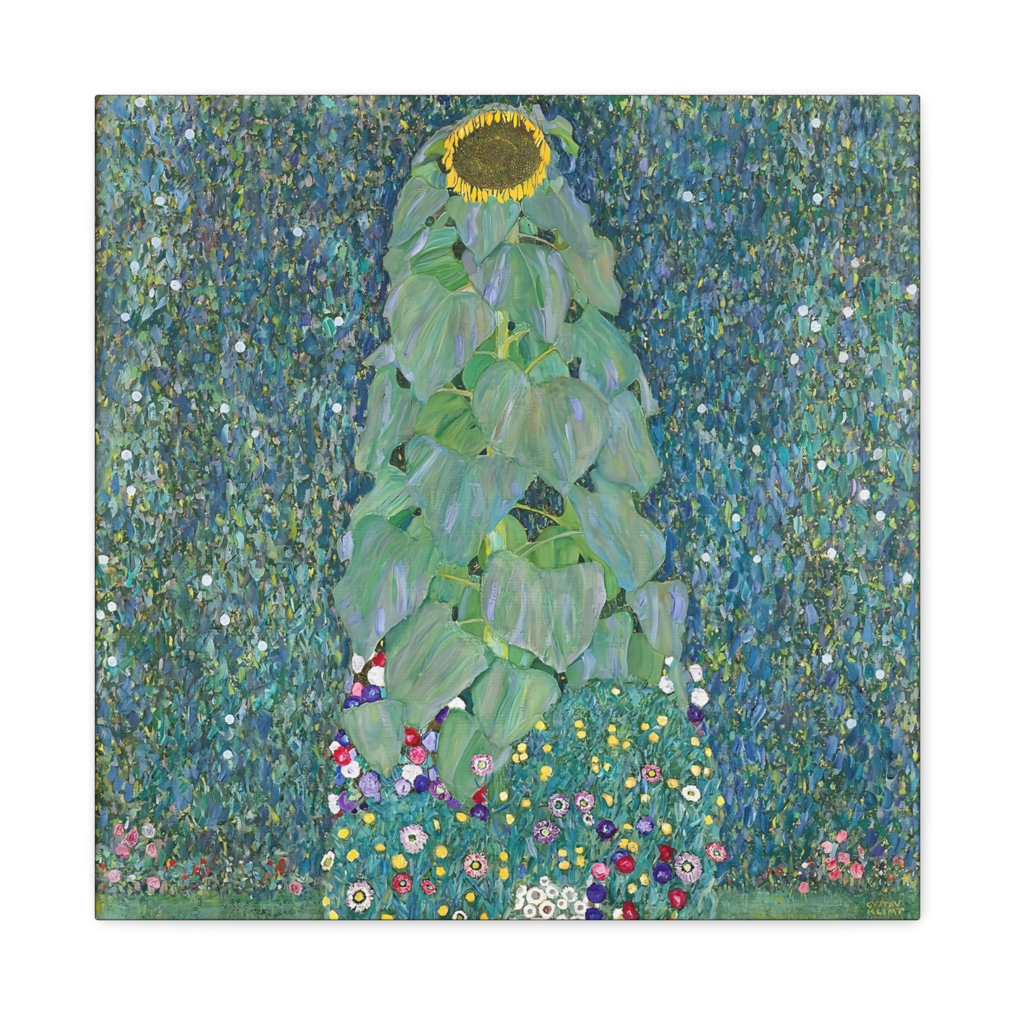 Sunflowers (1883) by Gustav Klimt / Reproduction Fine Art sur Toile / Flanc Large Epaisseur 3.2 cm - 1.25 inch