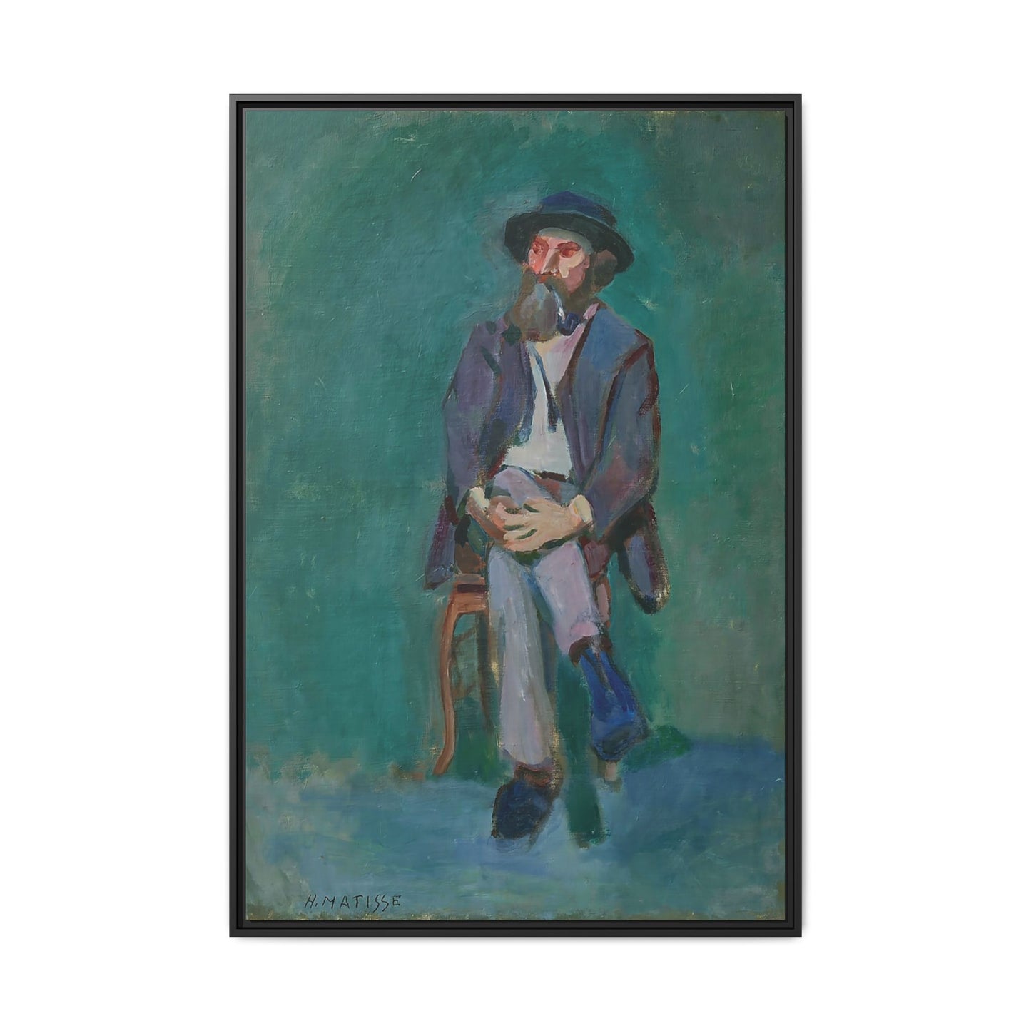 Homme assis (1900) by Henri Matisse / Toile encadrée sur caisse américaine