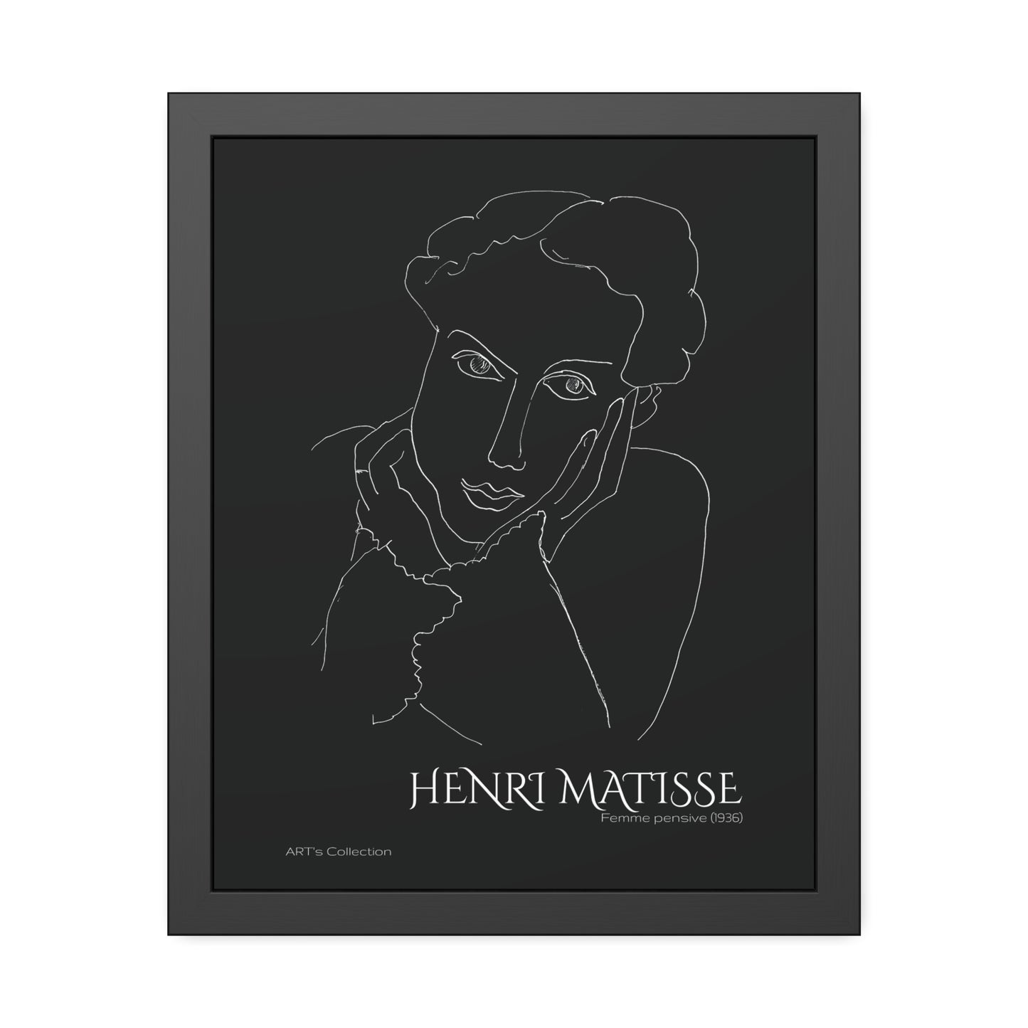 Femme pensive (1936) black édition by Henri Matisse / Affiche Encadrée série ART's Collection