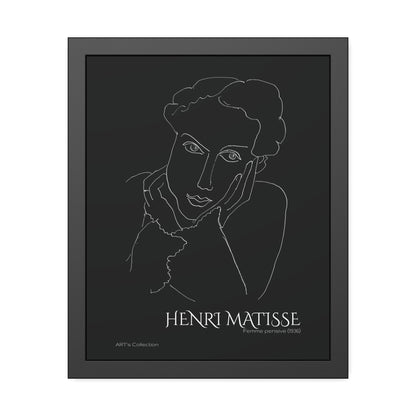 Femme pensive (1936) black édition by Henri Matisse / Affiche Encadrée série ART's Collection