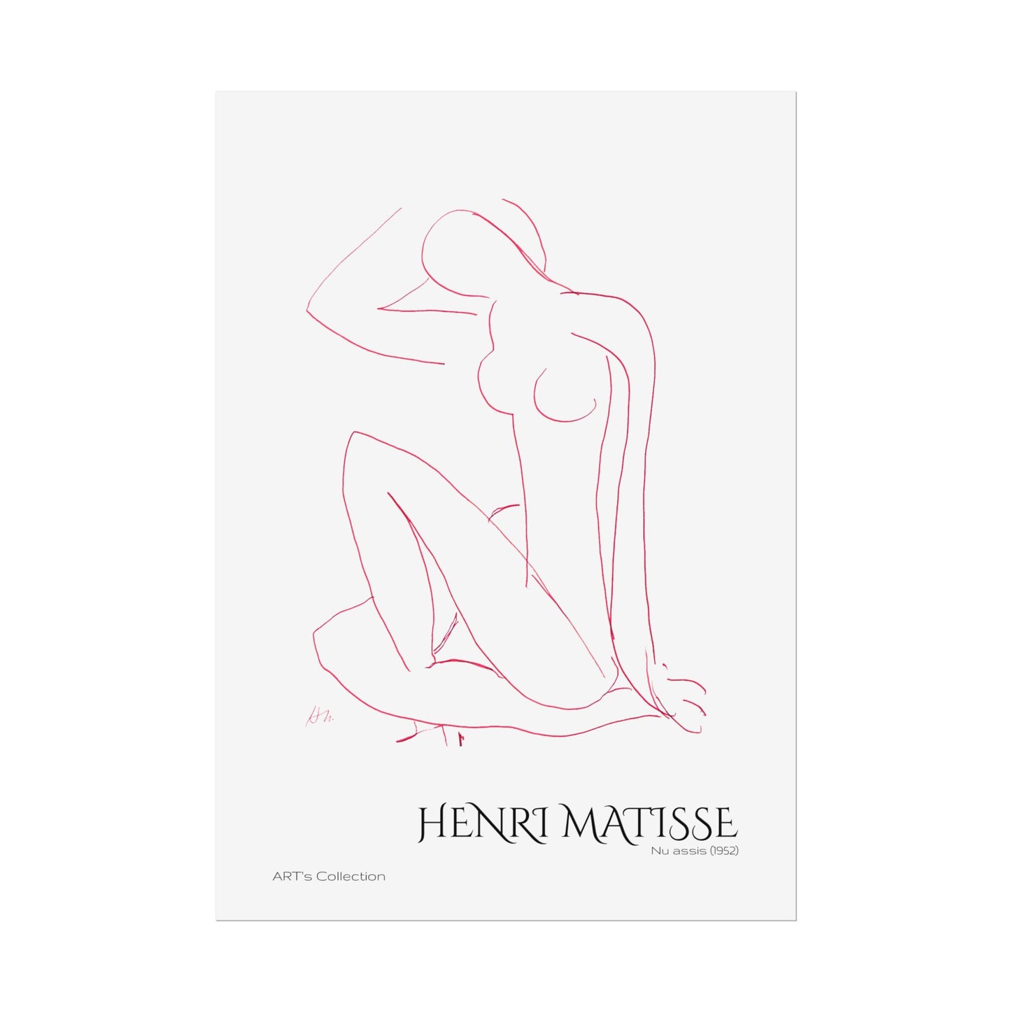 Nu assis (1952) version rouge by Henri Matisse / Affiche imprimée - Série ART's Collection