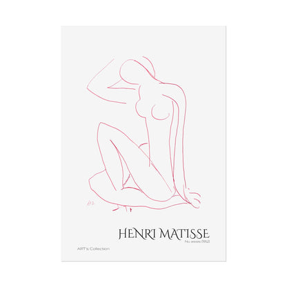 Nu assis (1952) version rouge by Henri Matisse / Affiche imprimée - Série ART's Collection