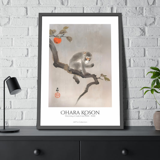 Monkey in kaki tree (1900-1930) by Ohara Koson / Affiche Encadrée série ART's Collection