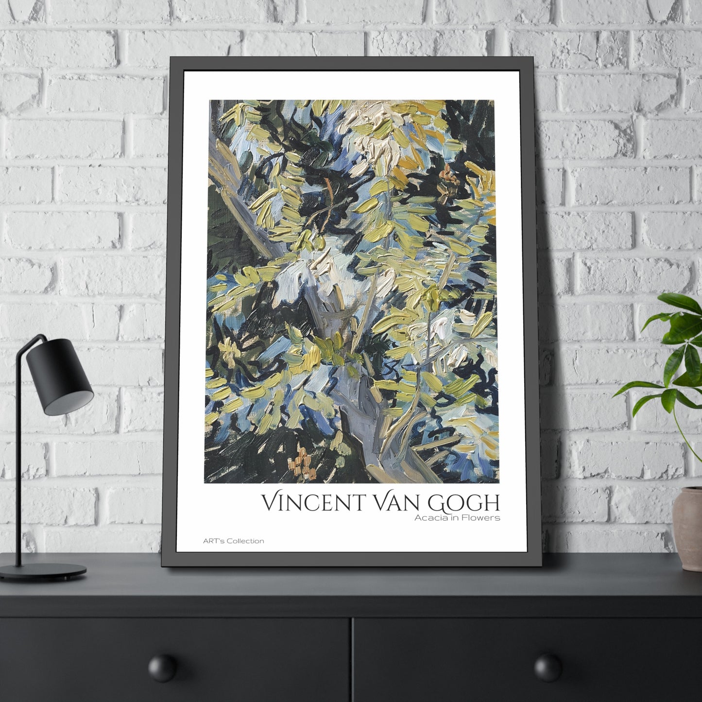 Acacia in Flowers by Vincent Van Gogh / Affiche Encadrée série ART's Collection