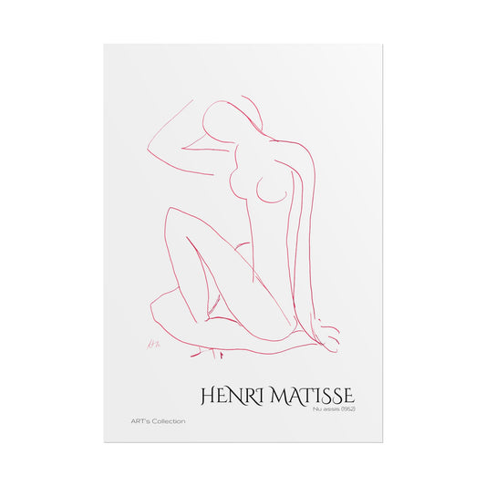 Nu assis (1952) version rouge by Henri Matisse / Affiche imprimée - Série ART's Collection